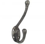 Light Pewter 5" Cast Iron Coat Hook (PEW77)